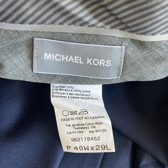 Michael Kors Mens‎ Classic fit Dress Pants 40Wx29L Navy Blue Wool E091346 - Picture 8 of 8